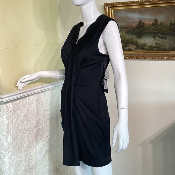 NWT Dex LBD Black Pleated Rushed Dress - Picture 6 of 16